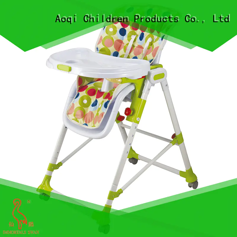 Aoqi portable baby high chair with wheels customized for infant
