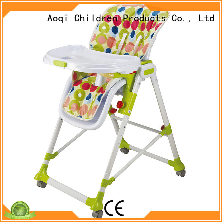 Aoqi portable baby high chair with wheels customized for home