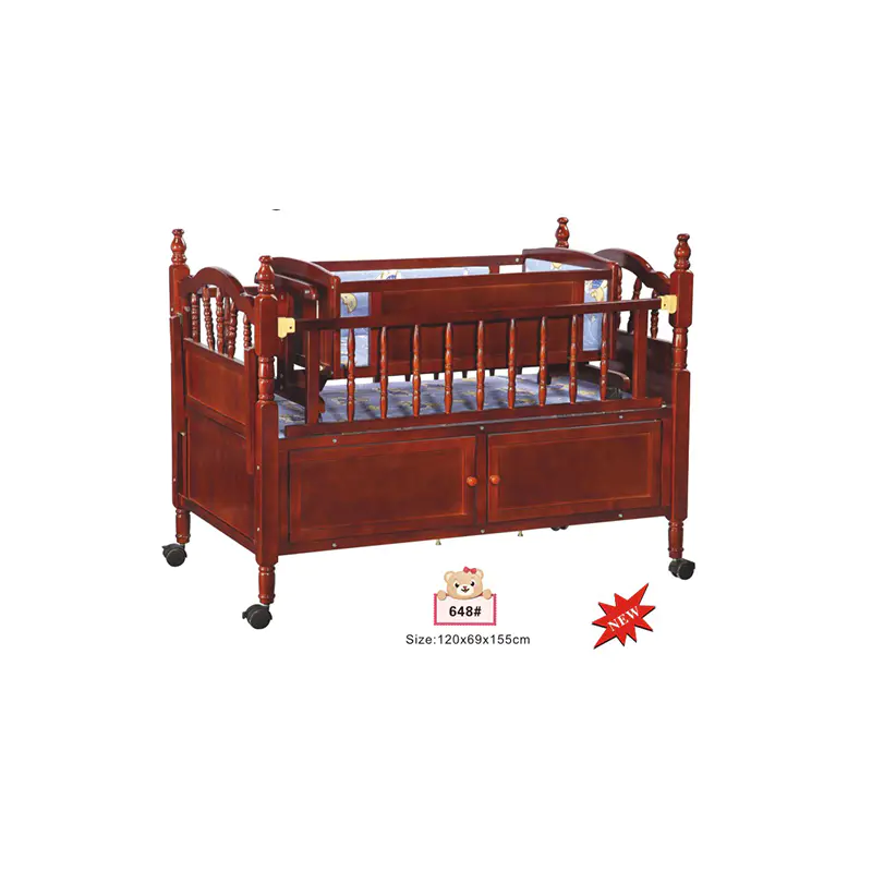 Aoqi wooden baby bed with drawers with cradle for bedroom