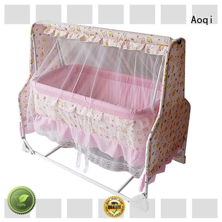 Aoqi portable wooden baby crib for sale from China for bedroom