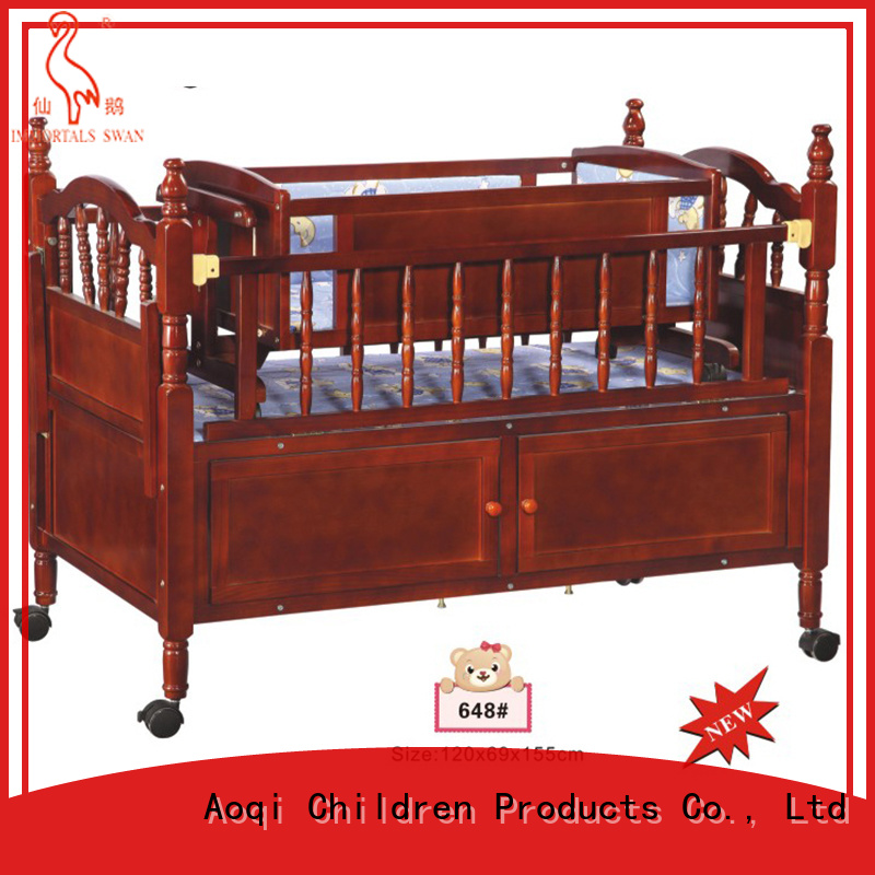 Aoqi wooden baby crib online manufacturer for babys room