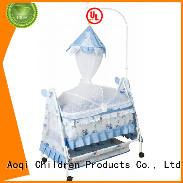 metal Custom high quality comfortable baby crib online Aoqi wheels