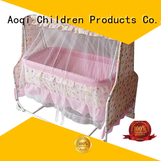 Custom comfortable baby crib online wheels Aoqi