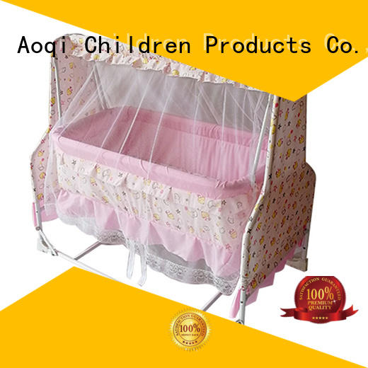 Custom comfortable baby crib online wheels Aoqi