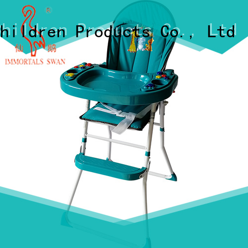Aoqi foldable baby high chair with wheels directly sale for infant