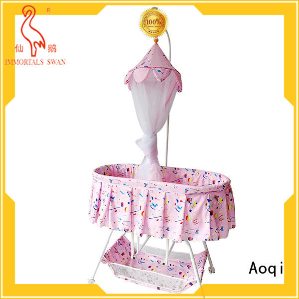 Aoqi wheels baby crib online from China for babys room