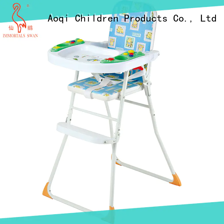 Aoqi foldable baby high chair with wheels customized for home
