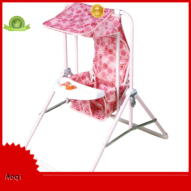 Aoqi Brand foldable tray high quality multi-colors cheap baby swings for sale