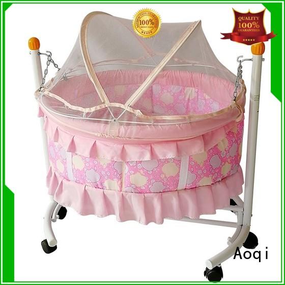 high quality portable wooden transformable Aoqi Brand baby crib online supplier