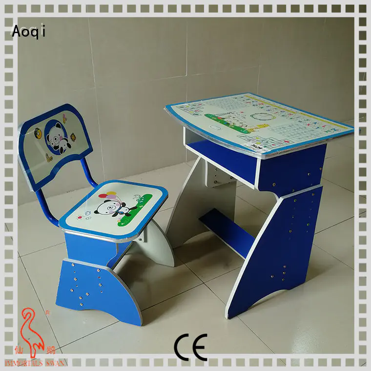 adjustable high quality kids study table and chair set Aoqi manufacture