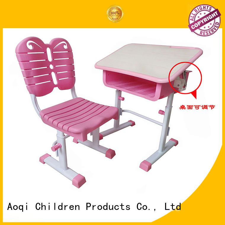 foldable study kids high quality Aoqi Brand children's study table and chair supplier