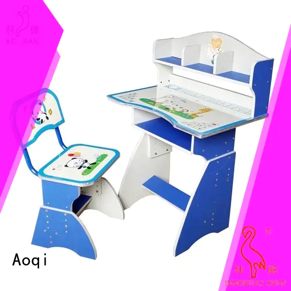 Aoqi plastic youth desk and chair set factory for study