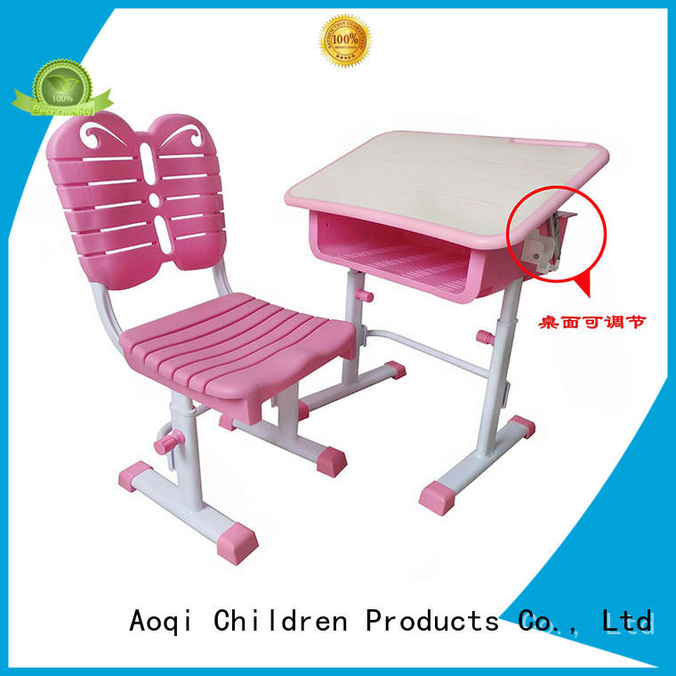plastic foldable stable children's study table and chair table Aoqi Brand