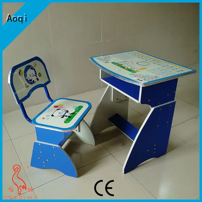 kids study table and chair set plastic adjustable Aoqi Brand children's study table and chair