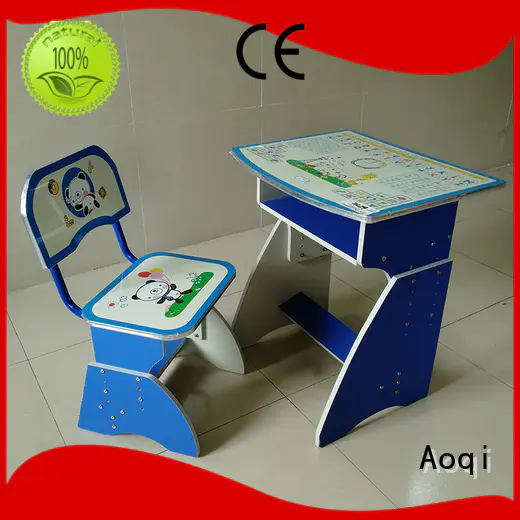 kids study table and chair set metal affordable high quality Aoqi Brand company