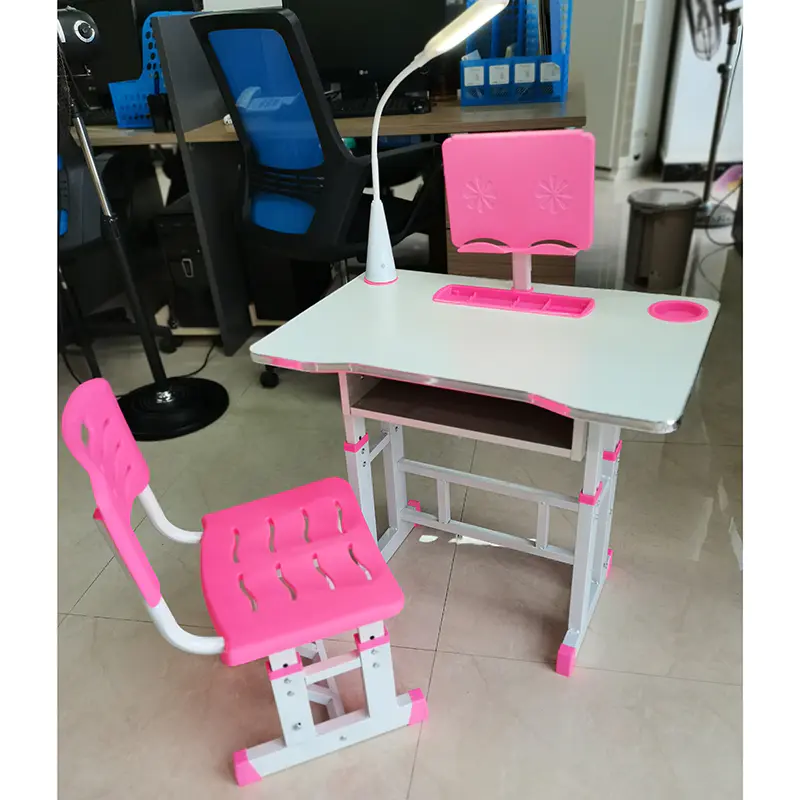 Home Study Desk and Chair Set with LED Lamp